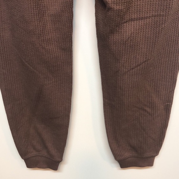 Aerie Waffle Joggers Women's S/P chocolate brown sweat pants thermal EUC - Picture 7 of 15